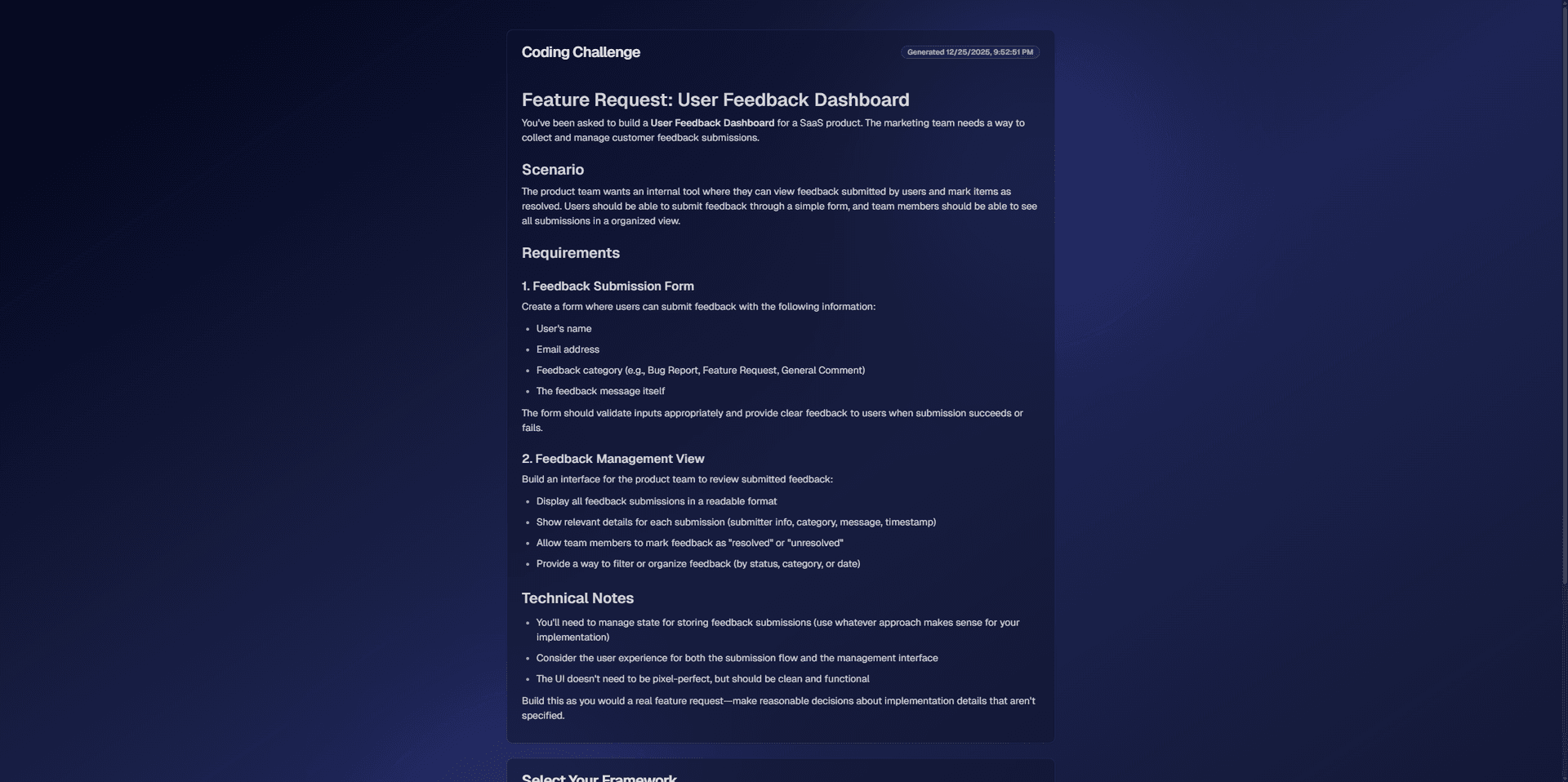 Assignment generation