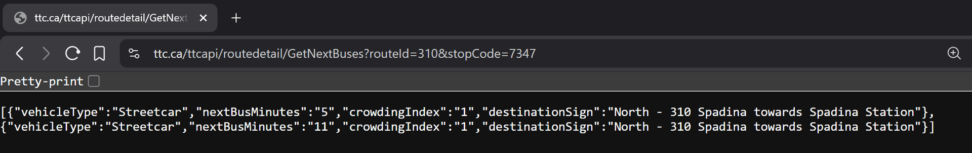 Nextbus API
