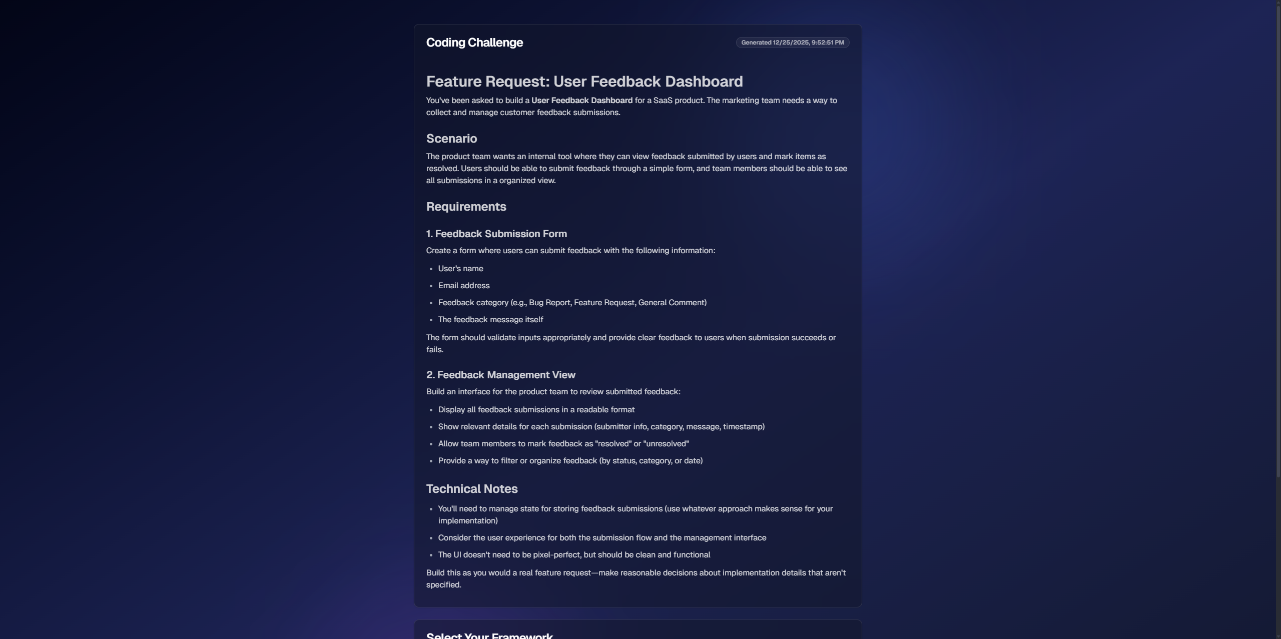 Assignment generation